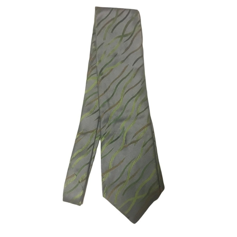 Paul Smith London 100% Silk Tie Pale Blue Abstract Squiggle Multicolor Print EUC